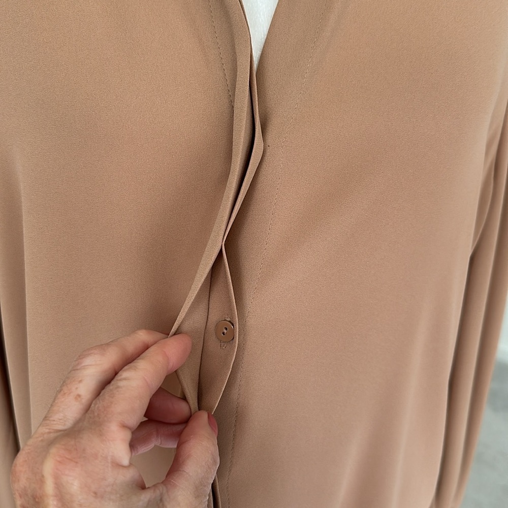 Express Camel Button Down Blouse - image 4
